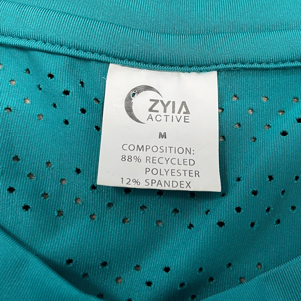 Zyia Active Teal Aqua Chill Long T-RC Sleeve Vented Mesh Top Shirt size Medium - Picture 8 of 8